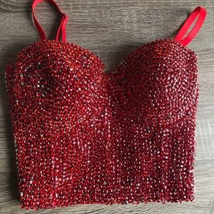 Red Rhinestone bralette